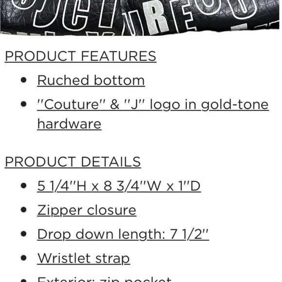 Juicy Couture Ruched Wristlet, Vintage, Multiple storage areas, Style JC 700 - Picture 11 of 12